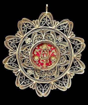 Reliekhouder - Zilver, Glas, Textiel - 1850-1900 - Heilige, Antiek en Kunst