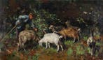 Willem Hendrik van der Nat (1864–1929) - Eikels voeren, Antiek en Kunst, Kunst | Schilderijen | Klassiek