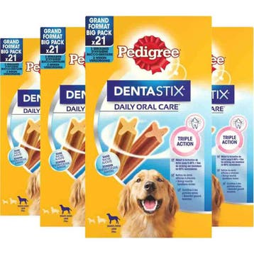 4x Pedigree Dentastix Hondensnacks Maxi Multipack 21-pack..., Verzenden, Hond