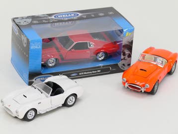 Schaal 1:24 Set 3 Amerikaanse muscles cars (Automodellen), Ophalen of Verzenden, Zo goed als nieuw, Overige merken