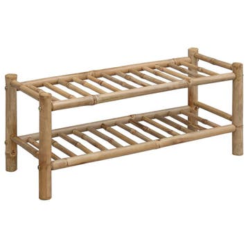 vidaXL Schoenenrek met plank met opslag Naturel 68 x 28 x 30, Verzenden, Nieuw