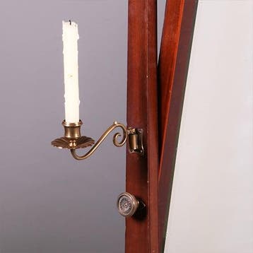 Engelse passpiegel met kandelaren ca 1890 en fraai ingelegd, Ophalen of Verzenden