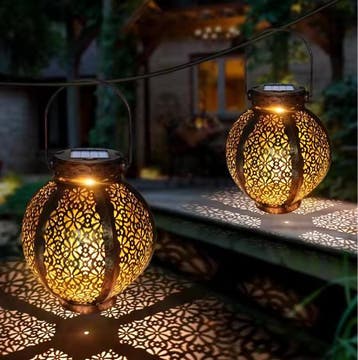 Solar Retro Hanglantaarn – Waterdicht, Warm Wit LED Tuinlamp, Huis en Inrichting, Lampen | Hanglampen, Verzenden, Nieuw