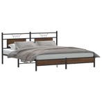 vidaXL Bedframe zonder matras bewerkt hout bruin eikenkleur, Bruin, Verzenden, Hout, Nieuw