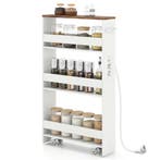 LIVSK Ultradunne Opbergkar met Oplaadstation - 4 Niveaus - H, Verzenden, Nieuw