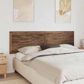 vidaXL Bed Hoofdbord Naturel Massief Teakhout, Verzenden, Nieuw, Bruin, Hout