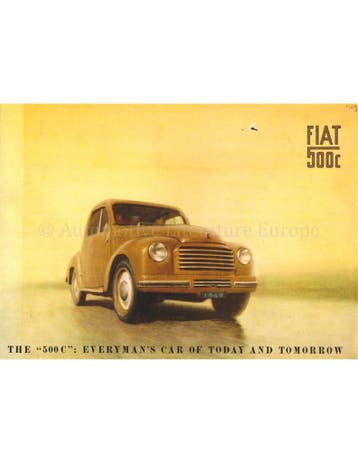 1949 FIAT 500C BROCHURE ENGELS (US), Nieuw, Author