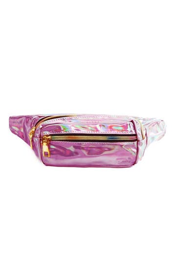 KIMU® Klein Holografisch Heuptasje Roze Rechthoek Fanny Pack, Ophalen of Verzenden, Nieuw, Overige kleuren, Overige typen