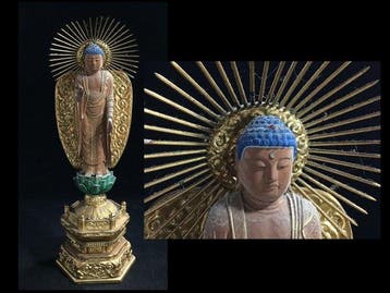 Fine Japanese Antique/Vintage Hand-Carved Wooden Amida