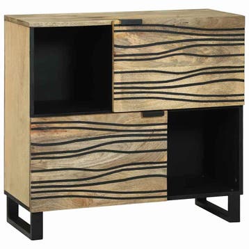 vidaXL Dressoir Bruin 80 x 33 x 75 cm massief mangohout, Huis en Inrichting, Verzenden, Nieuw, Overige houtsoorten, Minder dan 50 cm