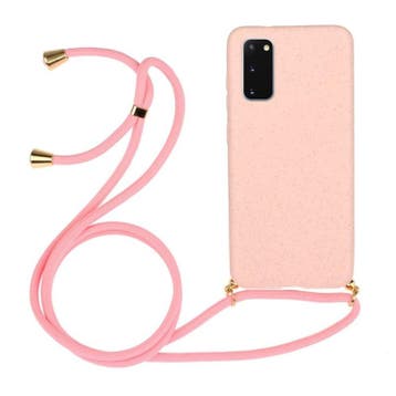Galaxy S21 FE Crossbody TPU Hoesje met Koord Roze, Ophalen of Verzenden, Nieuw