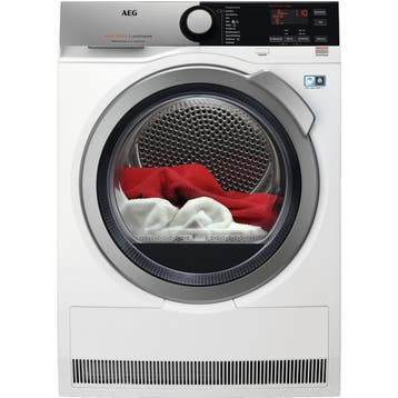 AEG T8de86es - Warmtepompdroger - 8 kg - AbsoluteCare - 65, Ophalen of Verzenden, Zo goed als nieuw, Voorlader, 85 tot 90 cm
