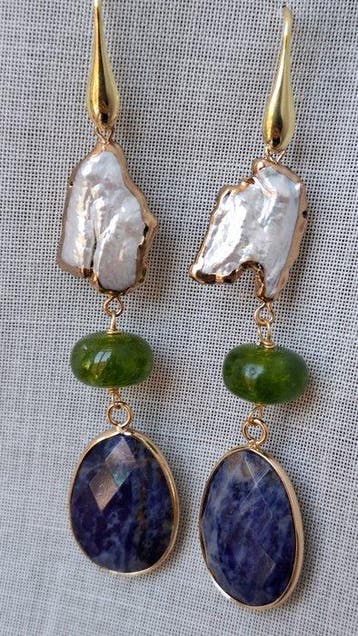 Lapis lazuli - Zilver - Oorbellen - De kleuren van de