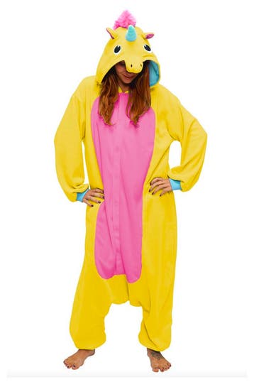 KIMU® Onesie Gele Eenhoorn Pak S-M of 158-164 Eenhoornpak Un, Carnaval, Nieuw, Ophalen of Verzenden, Kleding