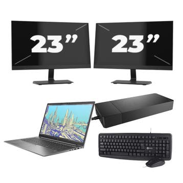 HP ZBook Firefly 15 G8 -   i7-11e  16GB  - 256GB  + 2x 23 in, Verzenden, Refurbished, 11e Generatie, HP