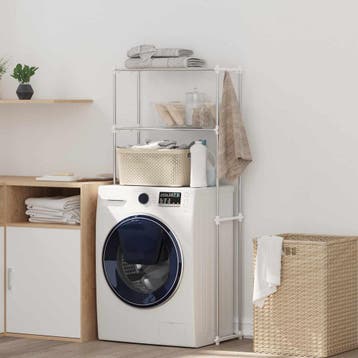 vidaXL Wasmachineplank met opslag Wit 70 x 27 x 136 cm, Huis en Inrichting, Verzenden, Nieuw
