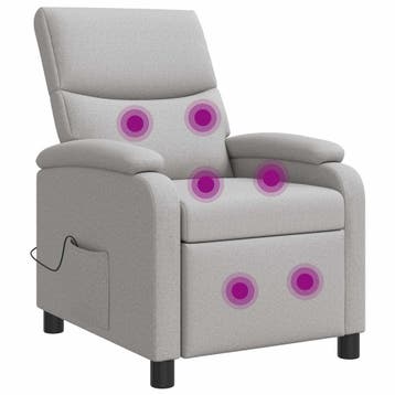 vidaXL Massage Recliner Wolkengrijs Stof, Verzenden, Nieuw