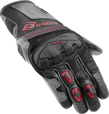 Bogotto Zello Geperforeerde Zwart Grijs Rood Handschoenen, Handschoenen, Nieuw met kaartje, Bogotto, Heren