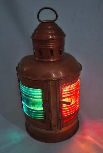 Navigation lamp - Koper, Glas, Antiek en Kunst