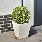 vidaXL Plantenbak 30x30x30 cm staal wit, Tuin en Terras, Bloembakken en Plantenbakken, Verzenden, Nieuw, Metaal