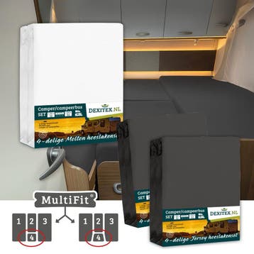 Textielpakket  4 delig met midden matras -2 hoeslakenset(4, Eenpersoons, Verzenden, Nieuw, Wit