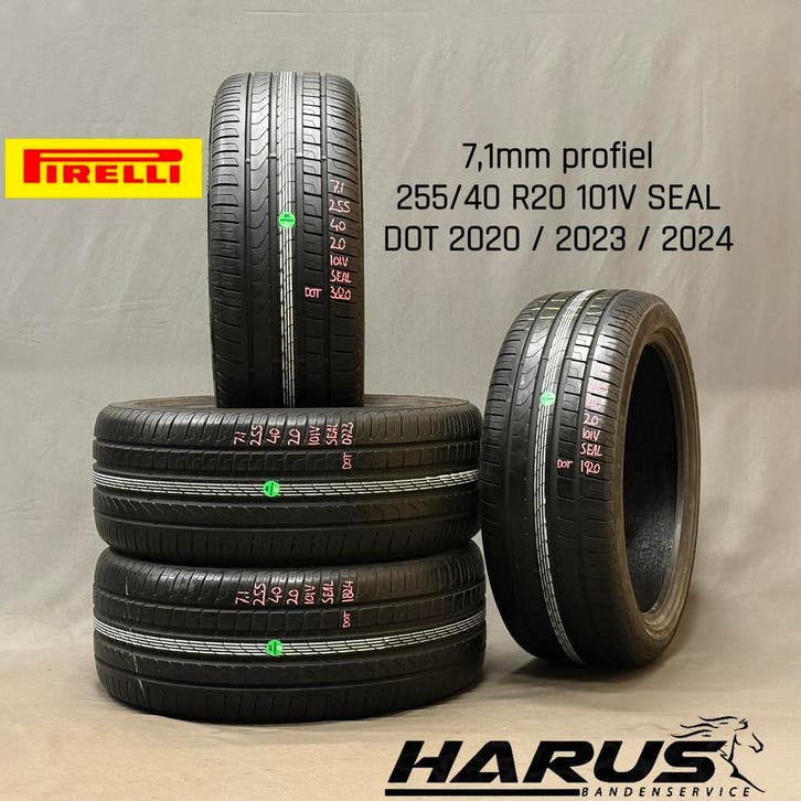 255/40/21 101V SEAL Pirelli zomerbanden 7,1mm profiel 4X, Auto-onderdelen, Banden en Velgen, 20 inch, Erkend duurzaam, Zomerbanden