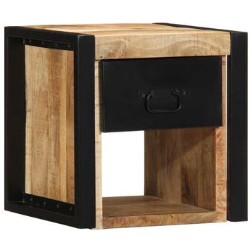 vidaXL Nachtkastje 40x35x40 cm massief ruw mangohout, Verzenden, Nieuw, Hout