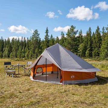 vidaXL Tipi Tent 20-persoons Grijs en Oranje Polyester en, Verzenden, Nieuw, Tot en met 2