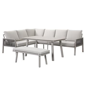 Novi Teun lounge dining set 4-delig - zand, Verzenden, Nieuw