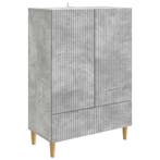 vidaXL Dressoir met lade Betongrijs 66 x 34,5 x 95 cm, Verzenden, Nieuw, Overige houtsoorten, Minder dan 50 cm