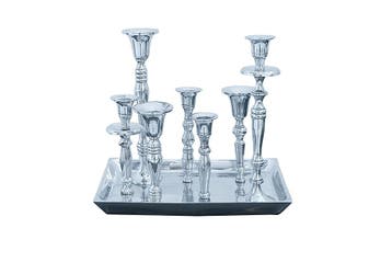 Kandelaar MODERN BAROK 30cm 7-vlammig zilver gepolijst, Ophalen of Verzenden, Nieuw