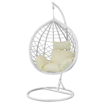 Hangstoel Ei Wit | Stalen Frame | Scherpe Prijs, Binnen, Nieuw, Ophalen of Verzenden, Met standaard