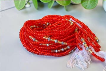 Waist Beads / Afrikaanse Heupketting -  Rood Adanna (Traditi, Ophalen of Verzenden, Nieuw
