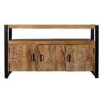 Dressoir Mangohout Britt 140 3 Deuren, Verzenden, Nieuw, Overige houtsoorten, Industriële meubels
