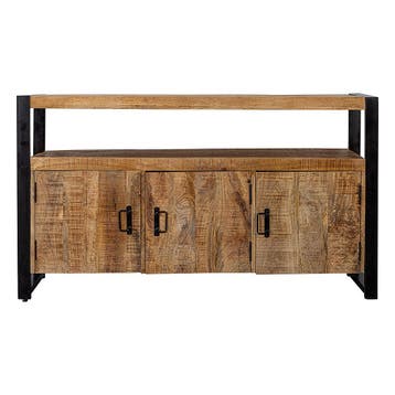 Dressoir Mangohout Britt 140 3 Deuren, Huis en Inrichting, Verzenden, Nieuw, Overige houtsoorten, Industriële meubels