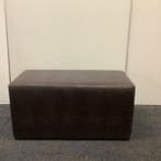 Poef / hocker, (hxbxd) 44x90x45 cm, bruin skai leder croco, Ophalen of Verzenden, Gebruikt, Bureau