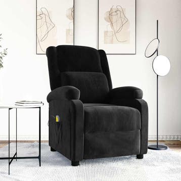 vidaXL Massagestoel fluweel zwart, Verzenden, Nieuw