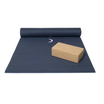 Basispakket yogamat en blok - moon indigo, Sport en Fitness, Verzenden, Nieuw