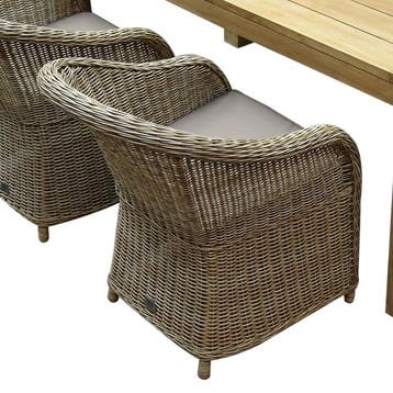 Chester dining tuinstoel bruin, Tuin en Terras, Ophalen of Verzenden, Nieuw, Wicker