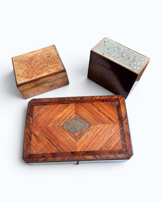 Kist (3) - Hout - Speldozen, Antiek en Kunst, Curiosa en Brocante