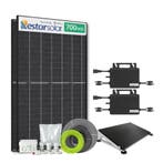 Zonnepanelen Pakket Platdak 1.4 kW 2x 700Wp Micro-omv., Ophalen of Verzenden, Nieuw