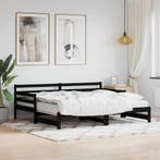 Logeerbed Grenenhout Zwart | Laatste Stuk!, Huis en Inrichting, Slaapkamer | Bedden, Verstelbaar, Zwart, Rustiek, Ophalen of Verzenden