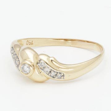 Ring - 18 karaat Geel goud Diamant (Natuurlijk), Nieuw
