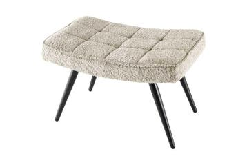 Moderne kruk SCANDINAVIA champagne greige bouclé zwarte, Huis en Inrichting, Ophalen of Verzenden, Nieuw