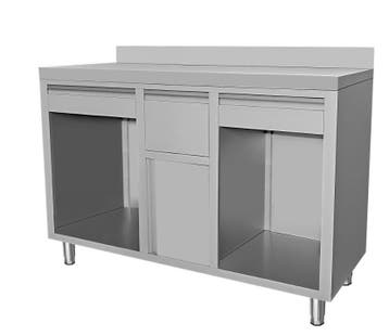 Combisteel Koffiewerkbank | RVS | 2 Laden + Afkloplade | Ope, Ophalen of Verzenden, Nieuw in verpakking