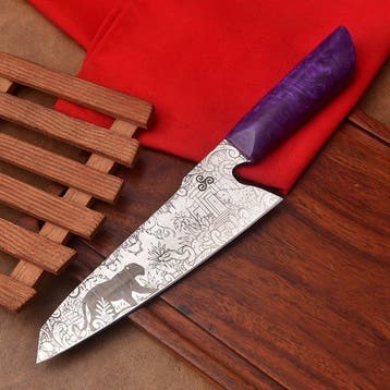 RELIC & EDGE - Keukenmes - Chefs knife - S2 - Staal, Hars -