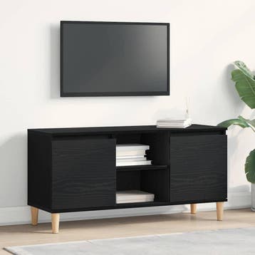 vidaXL TV-kast 102 x 35 x 50 cm Zwart Eiken Bewerkt hout, Minder dan 50 cm, Verzenden, Nieuw, Minder dan 100 cm