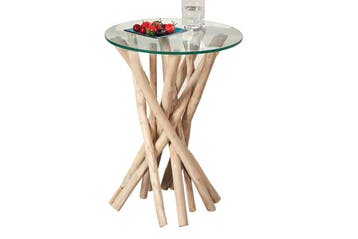 Design Bijzettafel DRIFTWOOD 40cm Teak Ronde salontafel -, Huis en Inrichting, Ophalen of Verzenden, Nieuw