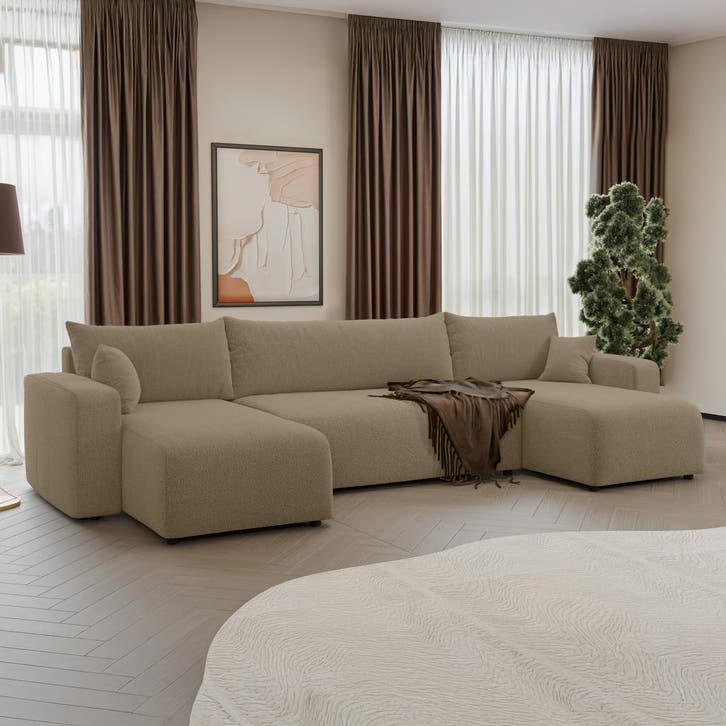 Luxe Complete Zithoek – Snel in Huis en Gratis Bezorgd !, Huis en Inrichting, Banken | Complete zithoeken, Nieuw, Hout, Leer, Stof