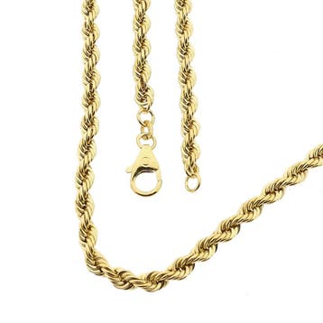 Gouden gedraaide schakelketting; 14 karaat; 45,5 cm, Ophalen of Verzenden, Gebruikt, Goud, Goud